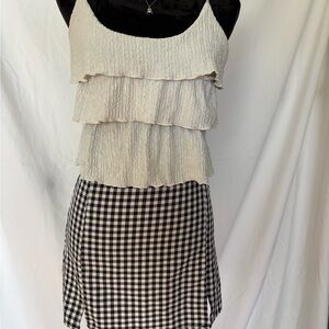Black and White Checkered Skirt